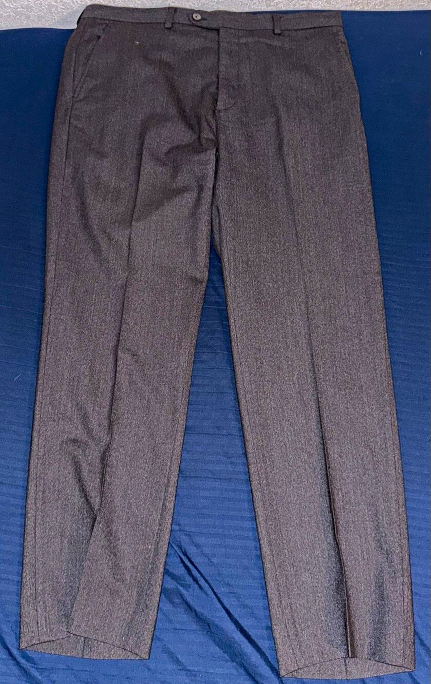 Joseph Abboud Men’s Gray Flat Front Dress Pants 30 Regular Pockets